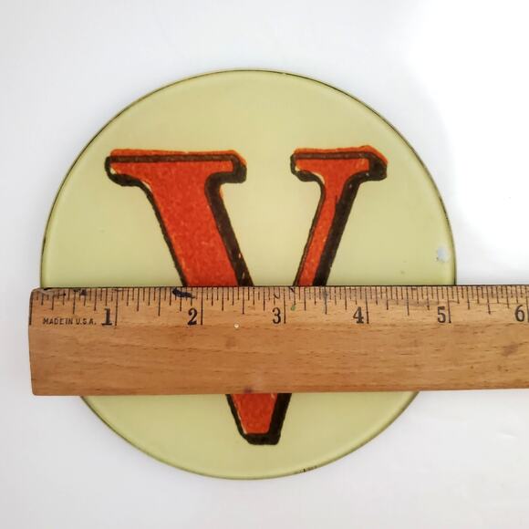 Vtg John Derian Target Decopauge Letter "V" Plate Coaster READ - Picture 8 of 10